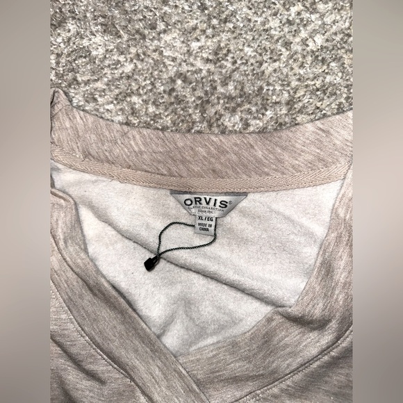Women’s Orvis V-Neck Sweatshirt in Oatmeal - Picture 5 of 5
